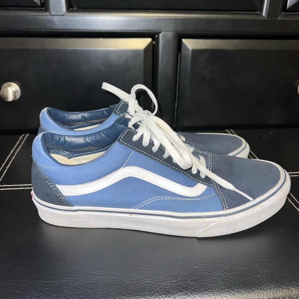Blue and Black Old Skool Vans size 10